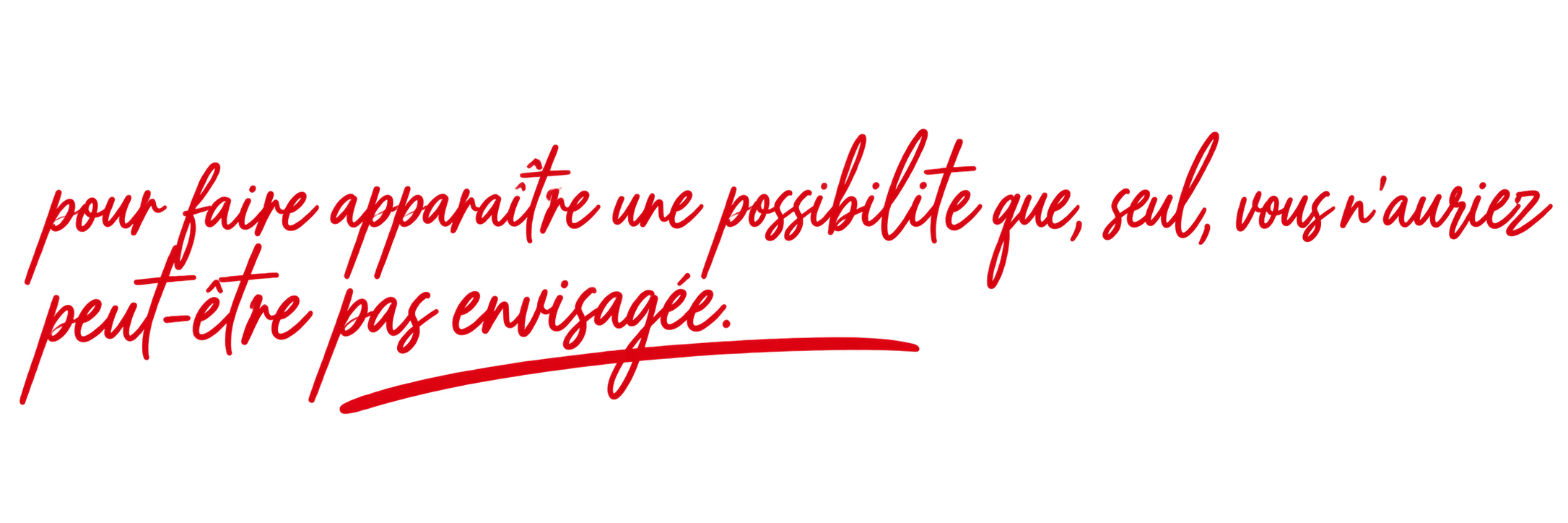 pour faire apparaître une possibilité que, seul, vous n’auriez peut-être pas envisagée.